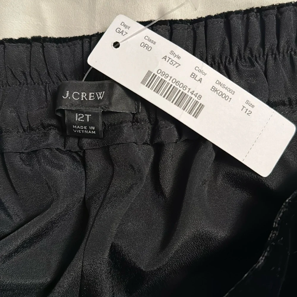 J.Crew Velvet Tall pull-on Peyton pant in black AT577